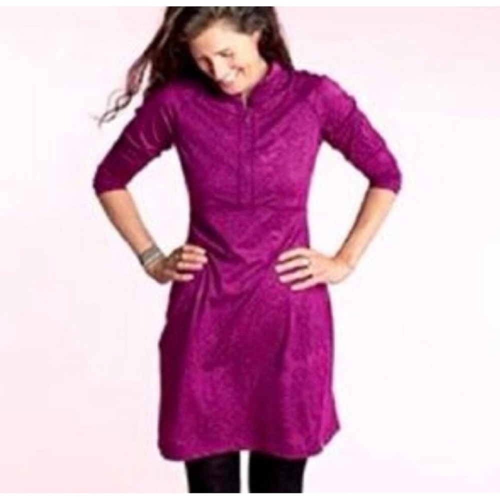 Title Nine‎ Getaway Dress Purple Quarter Zip Tunic M Athletic Sporty EUC